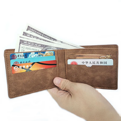 Brown SlimGuard Men's PU Leather Wallet - skyjackerz