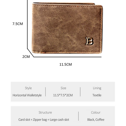 Brown SlimGuard Men's PU Leather Wallet - skyjackerz