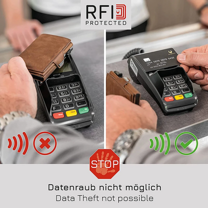 Black QuickFlip Leather Card Wallet - skyjackerz