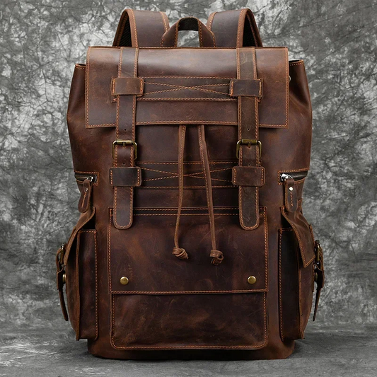 Brown-Leather AdventurePro Leather Backpack - skyjackerz