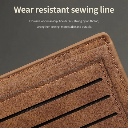 Brown SlimGuard Men's PU Leather Wallet - skyjackerz
