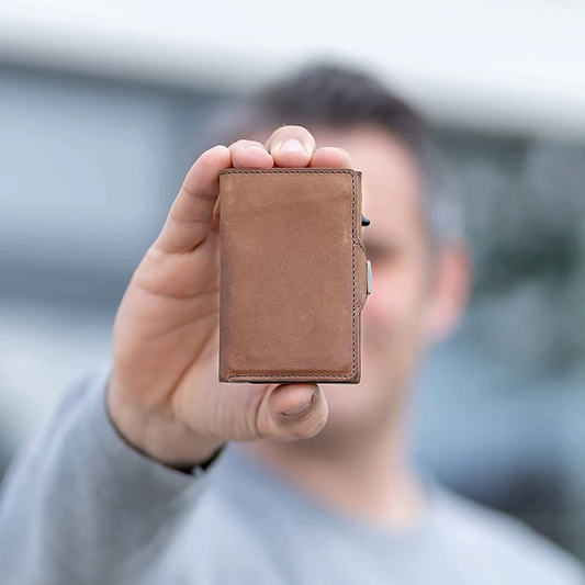 Black QuickFlip Leather Card Wallet - skyjackerz