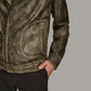 Men's Vintage Grey Leather Jacket