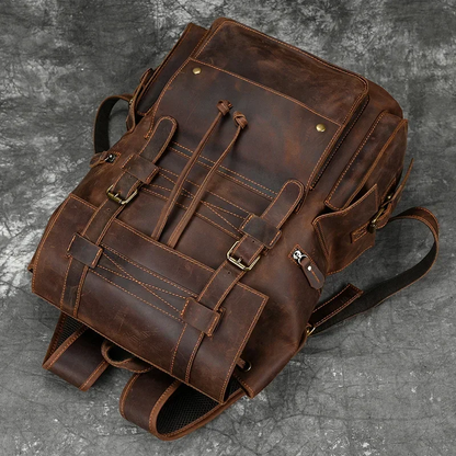 Brown-Leather AdventurePro Leather Backpack - skyjackerz