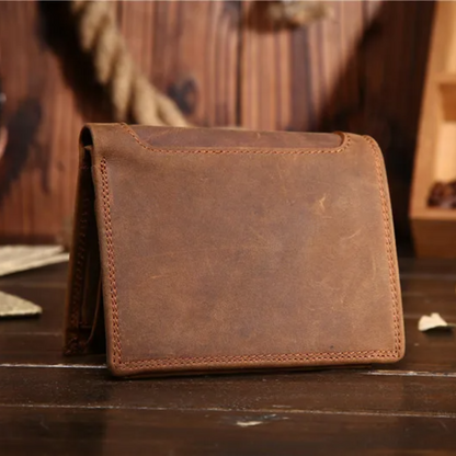 Red-Brown Heritage Men's Leather Wallet - skyjackerz