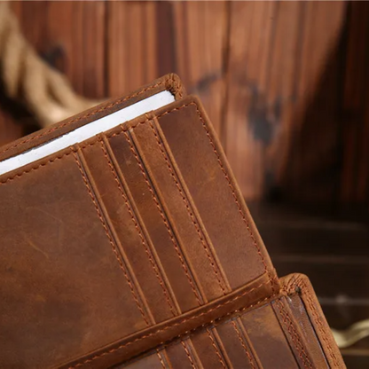 Red-Brown Heritage Men's Leather Wallet - skyjackerz
