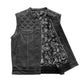 Black / Small Downside Men's Club Style Leather Vest - skyjackerz