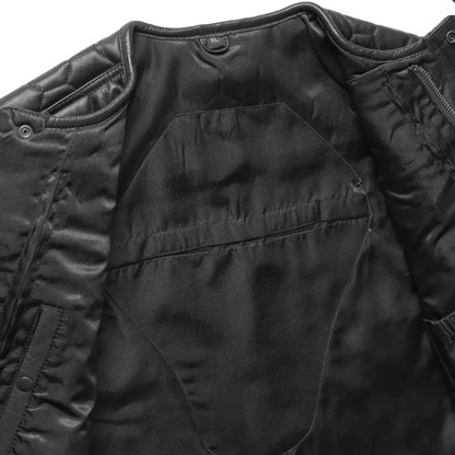 White / Small Hornet Men's Club Style Leather Vest - skyjackerz