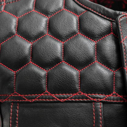 White / Small Hornet Men's Club Style Leather Vest - skyjackerz