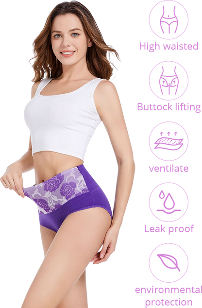 Cotton High Waisted Abdominal Underwear - skyjackerz