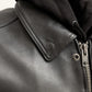 Black / Small Kent Men's Motorcycle Leather Vest with Sweatshirt - skyjackerz