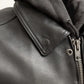 Black / Small Kent Men's Motorcycle Leather Vest with Sweatshirt - skyjackerz