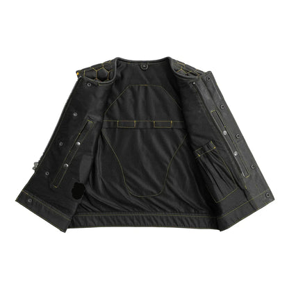 Small Lowside Hornet Perforated Men's Leather Vest - skyjackerz