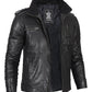 Medium Black Distressed Biker Leather Jacket for Men - skyjackerz