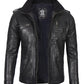 Medium Black Distressed Biker Leather Jacket for Men - skyjackerz