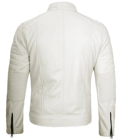 Medium Off White Racer Jacket - skyjackerz