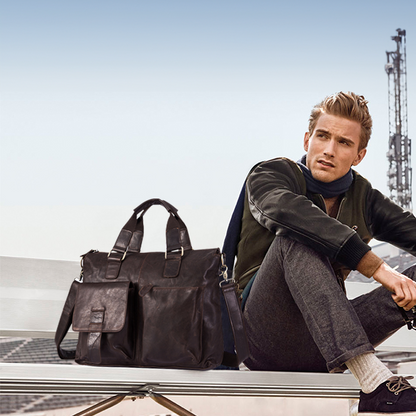 Attache Portfolio Leather Laptop Bag For Men - skyjackerz