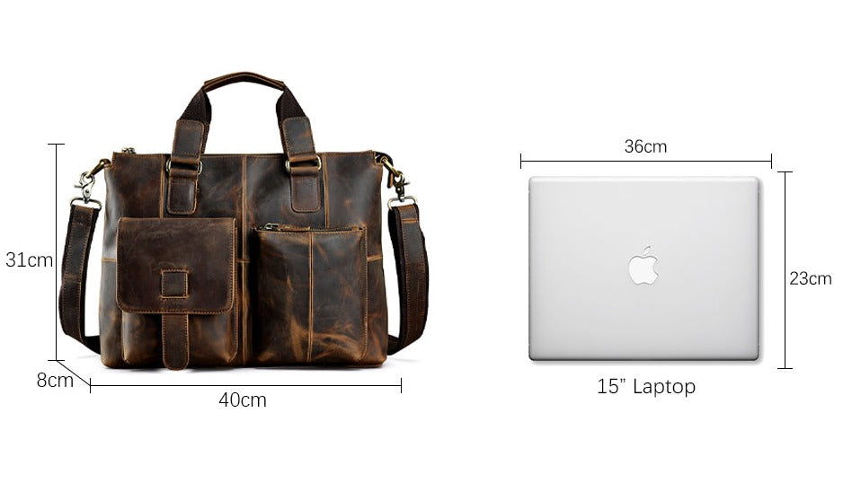 Attache Portfolio Leather Laptop Bag For Men - skyjackerz