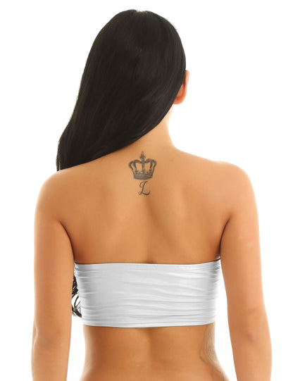 Women Leather Rave Tube Top - skyjackerz