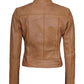 X Small Women Camel Racer Jacket - skyjackerz