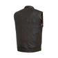 Black / Small Sharp Shooter - Men's Motorcycle Leather Vest - skyjackerz