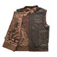 Black / Small Sharp Shooter - Men's Motorcycle Leather Vest - skyjackerz