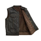 Black / Small Sharp Shooter - Men's Motorcycle Leather Vest - skyjackerz