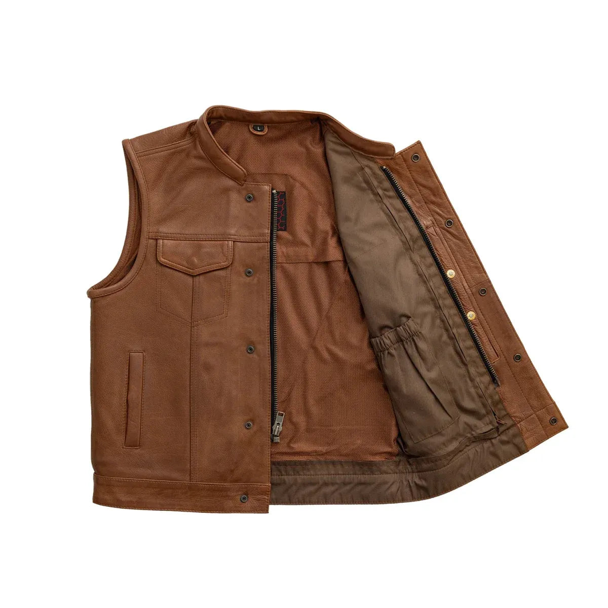 Black / Small Sharp Shooter - Men's Motorcycle Leather Vest - skyjackerz