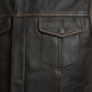 Black / Small Sharp Shooter - Men's Motorcycle Leather Vest - skyjackerz