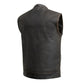 Black / Small Sharp Shooter - Men's Motorcycle Leather Vest - skyjackerz