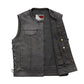 Black / Small Sniper Men's Motorcycle Leather Vest - skyjackerz