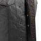 Black / Small Sniper Men's Motorcycle Leather Vest - skyjackerz