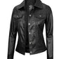 X Small Women Black Trucker Jacket - skyjackerz