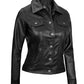 X Small Women Black Trucker Jacket - skyjackerz