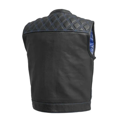 Black / Small Upside Men's Club Style Leather Vest - skyjackerz