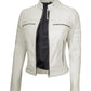 X Small Women Off White Racer Jacket - skyjackerz