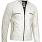 Medium Off White Racer Jacket - skyjackerz
