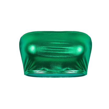 Women Leather Rave Tube Top - skyjackerz