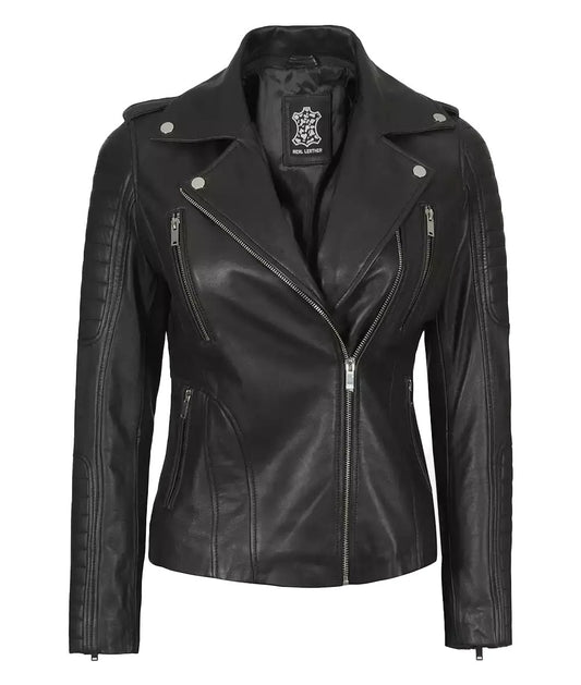 X Small Women Convertible Hood Leather Jacket - skyjackerz