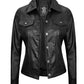 X Small Women Black Trucker Jacket - skyjackerz