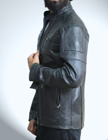 Biker Black Leather Jacket For Men - skyjackerz