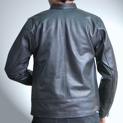 Medium Plain Black Leather Jacket For Men - skyjackerz