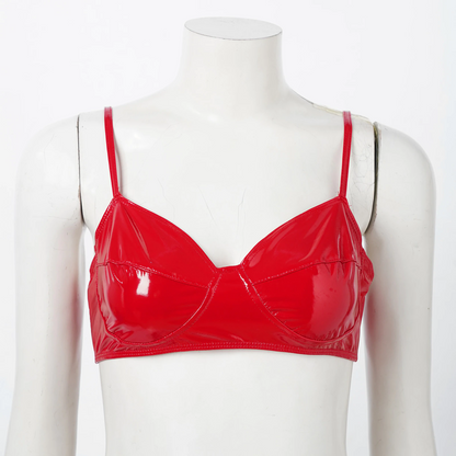 Faux Leather Bra For Women - skyjackerz