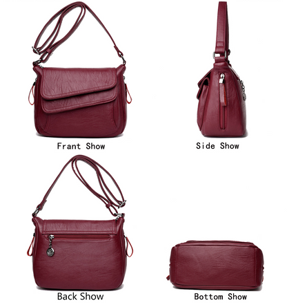 Brown Women's Leather Shoulder Bag - Faith Design Handbag - skyjackerz