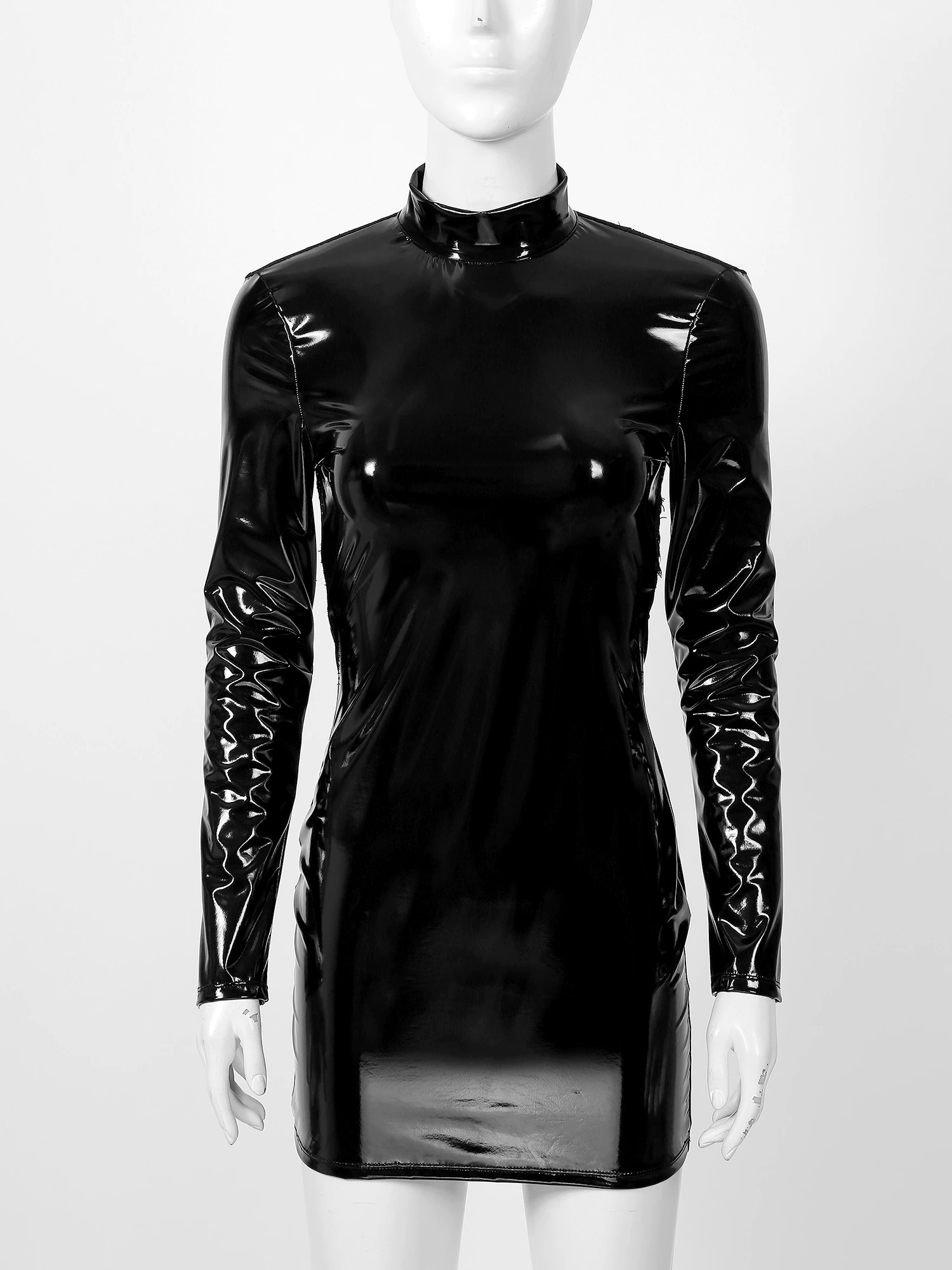 Women's Backless Leather Dress - skyjackerz