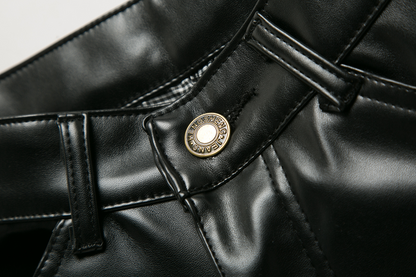 Men's Slim Elastic Leather Pants - skyjackerz