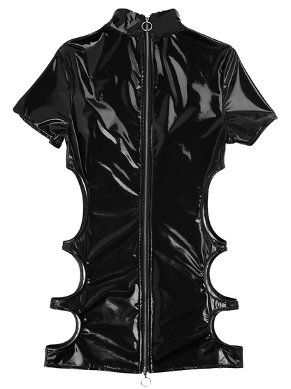 Women's Sexy Cutout Latex Dress - skyjackerz