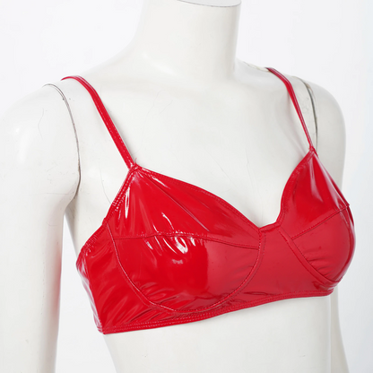 Faux Leather Bra For Women - skyjackerz