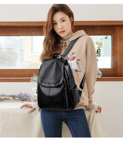 Golden Grace Leather Backpack for Women - Stylish Leather Bag - skyjackerz