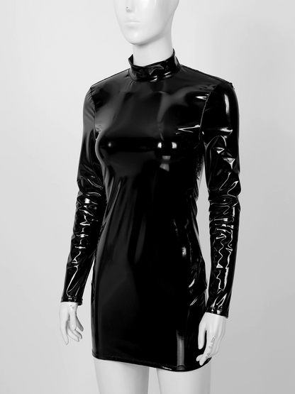 Women's Backless Leather Dress - skyjackerz